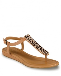 Detailed in leopard print calf hair, these luxe-meets-low-key Cole Haan sandals blend comfort with high style.