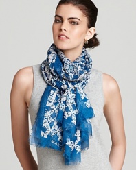 A sheer woven oblong scarf in a pretty tribal-inspired print from MARC BY MARC JACOBS.