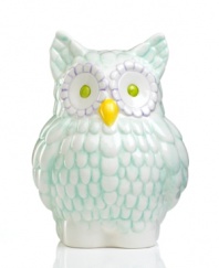 Wise beyond their years, kids will learn a thing or two about saving money with the Pitter Patter owl bank from Gorham. Perch it on a bookshelf or desk in your little one's bedroom.