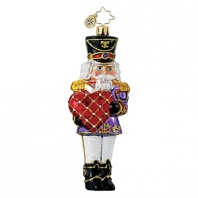 Show your support for Heart Disease Awareness with this nutcracker holiday ornament.