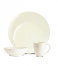 Full of possibilities, this ultra-versatile white dinnerware from Noritake's collection of Colorwave place settings is crafted of hardy stoneware with a half glossy, half matte finish in pure white. Mix and match with square shapes or any of the other Colorwave dinnerware shades.