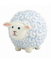 Your little one will always look after his savings in the too-cute Little Boy Blue sheep bank from Gorham. With a curly blue coat, pink ears and button nose, it's irresistible to parents and kids alike.
