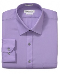 With a crisp, classic look, this shirt from Van Heusen easily rounds out your dress wardrobe.