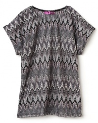 Aqua Girls' Zig Zag Knit Sweater - Sizes S-XL