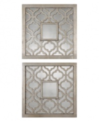 Modernize your space with the airy elegance of Sorbolo Squares mirrors. With their Moorish-inspired panel design and silver on silver lightness, your space will be invigorated by their bohemian chic.