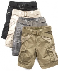With plenty of space for all his stuff, these cargo shorts from Request are ideal for his seasonal style.