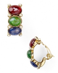 Get the inside track to bold style with this pair of chunky beaded earrings from Carolee, flaunting an eye-catching mix of multi hued stones and gold plate.