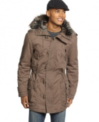 Weather anything in the coolest style for the season. This parka from DKNY Jeans is ready and waiting.
