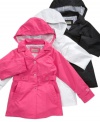 Get out of the rain! She'll stay dry, warm and stylish in this hooded trench coat from London Fog. (Clearance)
