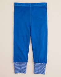 Finished with a banded ministripe cuff, this comfy cotton pant from Splendid Littles brings a sweet, subtle style to your little boy's first wardrobe.