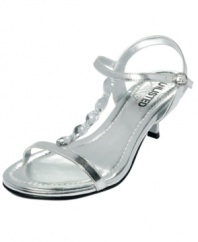 The Unlisted Kind Care sandals glitter and gleam with their shining upper, beaded details and cute kitten heel.