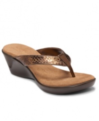As comfortable as they are sassy, the Wide Eyes thong sandals by Aerosoles combine exotic colors and prints with the brand's signature comfort features.