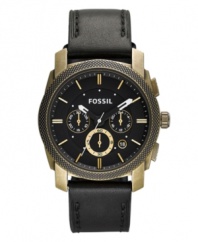Vintage drama: Blackened golden hues make an impact on this Machine collection Fossil watch.
