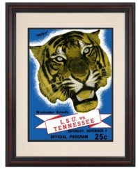 The Tennessee Volunteers weren't scared of LSU's fiercest competitor, Mike the Tiger, and shredded his team at the 1939 game. Despite the loss, Mike is still an invaluable addition to your college football tradition. This restored program cover is matted and framed for Tigers fans.