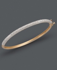 Style perfect for stacking. Wear Victoria Townsend's sweet, sparkling bangle alone or pair it with others for an ultimately trendy layered look. Crafted in 18k rose gold over sterling silver with round-cut diamonds (1/4 ct. t.w.). Approximate diameter: 2-1/2 inches.
