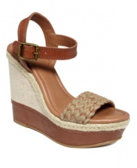 Wishing for year-round wedges? The perfectly neutral Clancy sandals by Lucky Brand are a three-season favorite with their linen accents and braided toe strap.