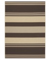 Soothing stripes of chocolate and cream add delicious texture to any ordinary space. Made from structured-weave polypropylene, this indoor/outdoor rug from Couristan is 100% recyclable and resistant to fading, mildew and mold.