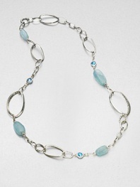 Capture a piece of spring's clear blue sky with blue topaz and aquamarine set in sterling silver. Sky blue topazAquamarineSterling silverLength, about 33Lobster clasp closureMade in Bali