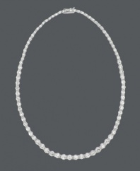 Looking for the perfect finishing touch? B. Brilliant's graduated cubic zirconia necklace (14 ct. t.w.) takes your evening wear to the next level. Crafted in sterling silver. Approximate length: 17 inches.