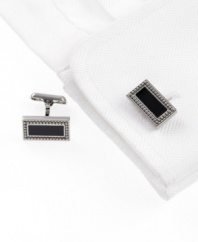 Donald Trump knows professional style. Get in line with the sleek design of these polished rectangular cufflinks.
