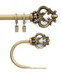 Inspired by vintage European architecture, the Geneva Scroll drapery rod features an elegant scrolling design on each finial and coordinates with the traditional Geneva Scroll window hardware.