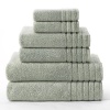 Super Zero Twist 6 piece towel set Spa by Cotton Craft - 7 Star Hotel Collection Beyond Luxury Softer than a Cloud - Each set contains 2 Oversized Bath Towels 30x54, 2 Hand Towels 16x30, 2 Wash Cloths 13x13 - Other colors - Vanilla, Basil Green, Tea Rose,