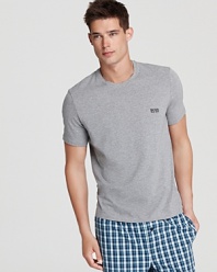 When Mr. Sandman comes by, be sure to sport this comfortable cotton loungewear tee for a night of comfort and relaxation.