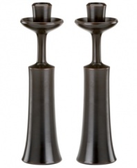Transform darkness to light with Design with Light Classic candle holders from Dansk. Bronze-colored candlesticks mix elements of old and new for a look of sophistication in any setting.