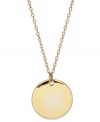 Poilsh your look. A simple disc makes a shimmering statement on this sophisticated Giani Bernini pendant. Set in 24k gold over sterling silver. Approximate length: 18 inches. Approximate drop: 1/2 inch.