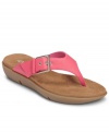 Buckle up--it's sandal season. Simplistic and stylish, the Tex Mex wedge slip-on sandal by Aerosoles features a  rubber sole for extra traction and support. The bold side buckle defines the look as it easily adjusts to your comfort.