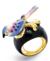 Time to fly away. This cute Kenneth Jay Lane bird ring is crafted in mixed metal and enamel. Approximate height: 1/2 inch. Adjustable sizing.