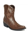 Whether you're conquering dirt roads or city streets, the Wagner cowboy booties by Rampage are the shoe for you.
