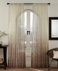 Meandering vines on a sheer, ombré voile frame your view with nature-inspired beauty. Decidedly modern, and ultimately versatile, the window panel features a 3 hem at each end so you can choose which way to hang; vines trailing downward or upward. Light filtering.