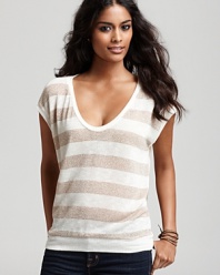 Glam up your favorite jeans with this shimmer-striped Splendid top.