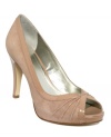 Your newest career asset: a classic peep toe pump finished in soft suede with contrasting patent trim from Style&co.
