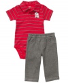Playtime pals! He'll love sporting man's best friend during all his daytime activities in this comfy bodysuit and pant set from Carter's.