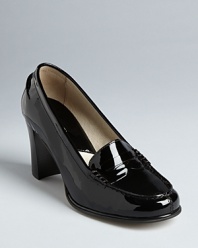 MICHAEL Michael Kors graduates a prep school classic to grown up style, in glossy patent set on heels.
