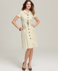 It's called a classic for a reason! Style&co.'s eternally chic shirtdress features a flattering silhouette and a cool, lightweight linen-blend fabric.