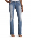 Go bold in these curve-hugging jeans by Levi's. The faded wash and bootcut leg give them serious vintage appeal!