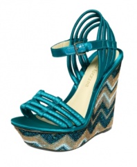 The stunning Dambra wedge sandals by Enzo Angiolini are colorful and chunky. Just the way summer intended shoes to be.