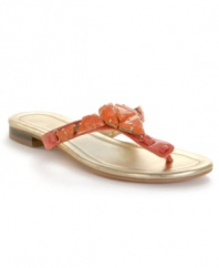 Tylera3 thong sandals by Enzo Angiolini have stone details across the straps to create a pretty profile.  Worn by the water or on the sand, they'll be certain to flatter.
