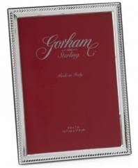 Sumptuous sterling silver and time-honored Italian craftsmanship make Gorham's Milazzo picture frame worthy of your finest moments. With a braided edge and polished finish.