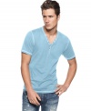 Make a statement with this style staple.  The henley is an indispensable part of any man's casual wardrobe.