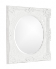 With its intricate floral and scroll ornamentation, the Monique mirror could be an antique from the Victorian era. However, the glossy lacquer finish makes it right at home in modern interiors with its ethereal presence.