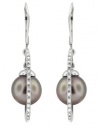Effy Jewlery 14K White Gold Diamond & Pearl Earrings, .37 TCW