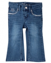 The lighter side of denim.  Heavier stonewash gives these jeans from Levi's an extra worn-in look for your baby girl.