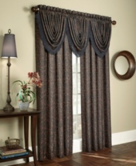 Refine your dining room or master suite with the Danbury window panel. A two-tone jacquard pattern complements formal settings with regal, old-world elegance. Lined and light-filtering to dim the room for added drama.