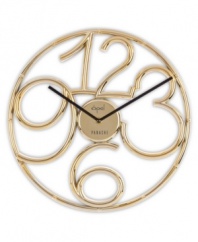 Giant sculpted numbers and a polished chrome or golden finish lend this Opal Clocks timepiece to ultra-modern settings.