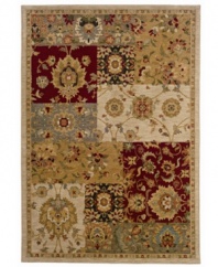 Borrowing swatches of traditional floral motifs and arranging them in a pastiche of unparalleled beauty, this alluring area rug from Sphinx pairs a hard-twist nylon construction with a special dyeing technique to recreate the look and feel of the finest antique rugs.