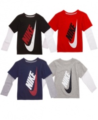 Just do it! This Iconic  faux-layered tee from Nike is a motivating favorite.